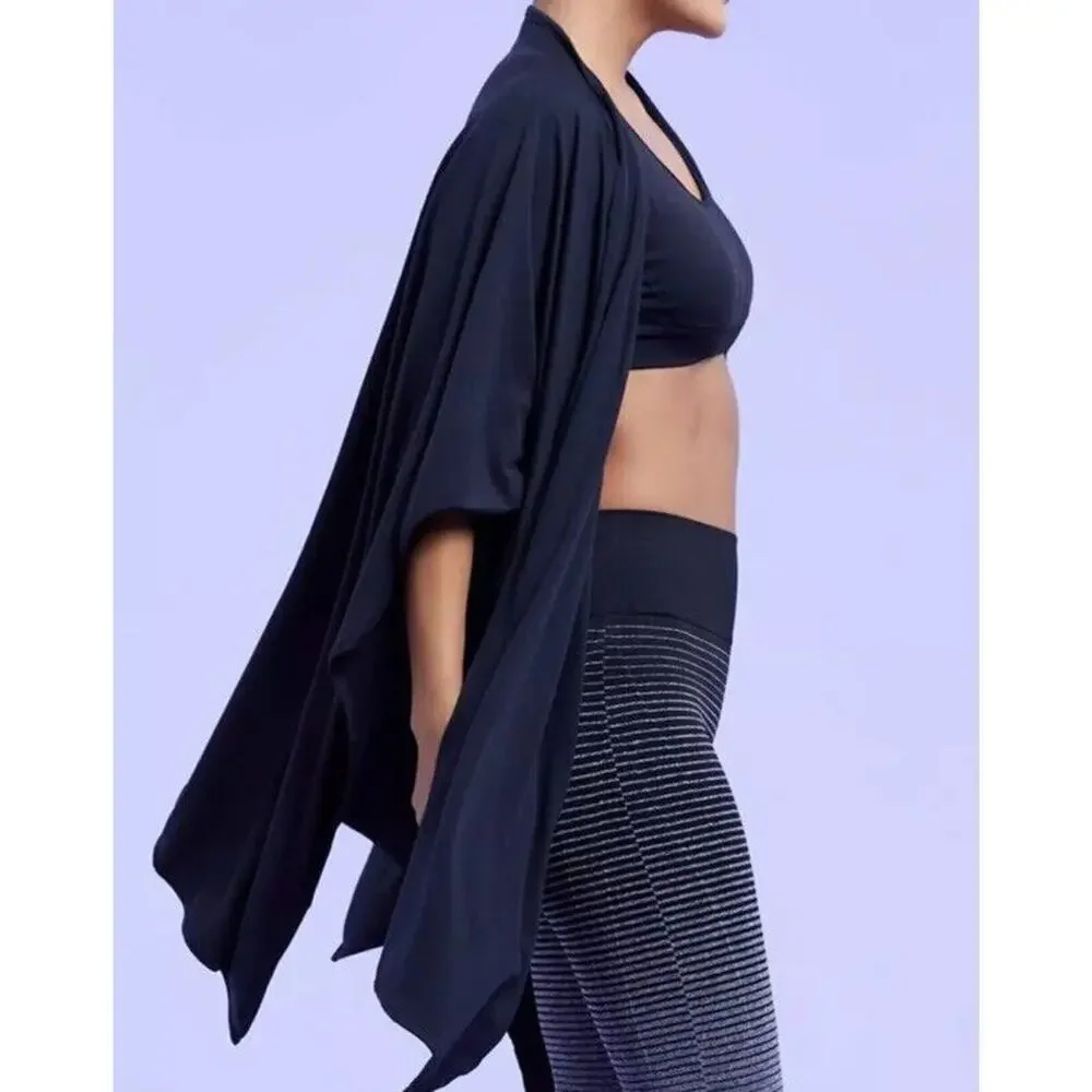 Balance Collection Cozy Wrap NWT BLK MSRP $50 Cardigan Athleisure Travel…